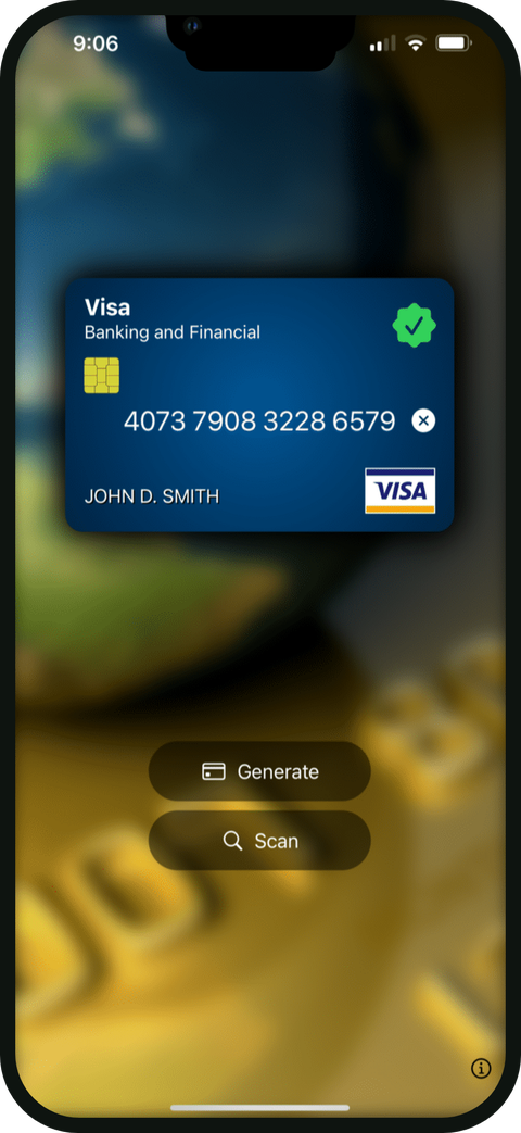 iValidCard on iPhone confirming a valid Visa card number